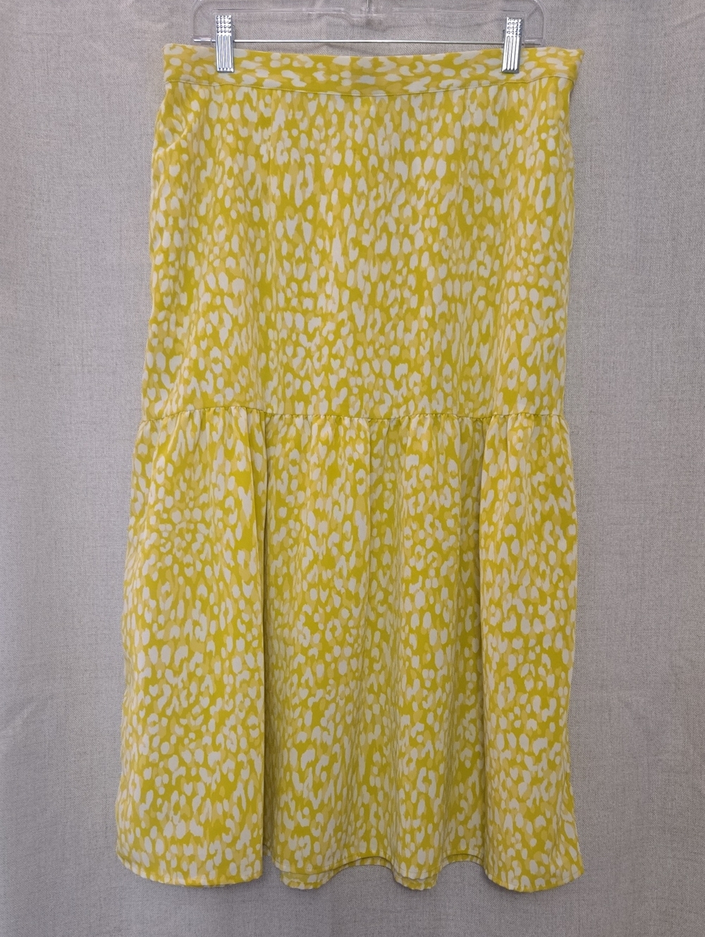 Who What Wear Yellow (Citron) and White Printed Maxi Skirt